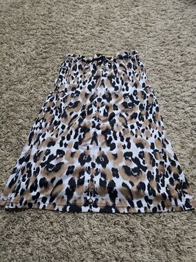 Leopard Print A-Line Skirt in Tan and Black MOD Skirt